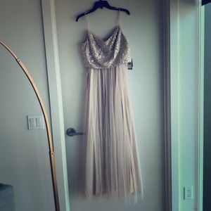 Adrianna Papell Sequin Tank Top/Tulle Skirt Set